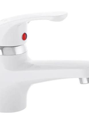 Смеситель для умывальника plamix afina-001 white (без подвода) (pm0684)