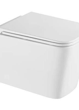 Унитаз подвесной mixxus premium quadro-0302-t1 530x360x365mm, система смыва tornado 1.0 (mp6456)