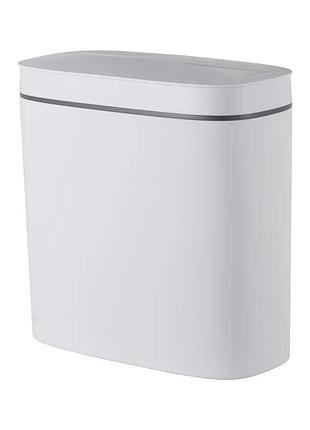 Ведро для мусора сенсорное овальное mixxus flat-tc0109 white 9 л цвет белый (mi7074)