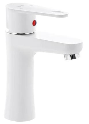 Смеситель для умывальника plamix vega-001 white (без подвода) (pm0685)