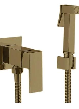 Змішувач для гігієнічного душу haiba kubus 002 (inner) brushed gold (hb9625)