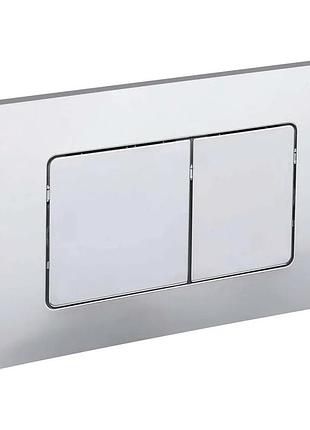 Панель смыва koer kt-0602-01 240x160x10mm пластиковая, кнопка квадратная (цвет хром) (kr5178)