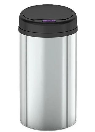 Ведро для мусора сенсорное круглое mixxus premium ellipse-tc0109 chrome-black 9л (хром-черное) (mi7083)