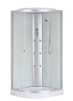 Бокс душевой с гидромассажом mixxus strong sbh02-90x90x215-fb satin низкий поддон (mi6890)