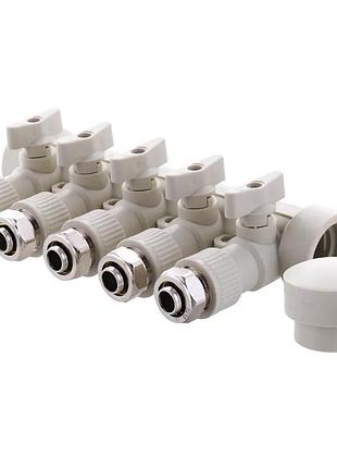 Распределительный коллектор отопления 5-way с фитингом (40x20) ppr koer k0193.pro (kp2558)