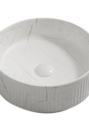 Раковина накладная mixxus premium wave-0102 marble 370х370х130mm (mp6528)