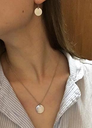 Цепочка с подвеской монетка серебро подвеска