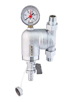 Фильтр тонкой очистки с поворотным соединением и манометром koer kr.1240 - 1/2" (kr4970)