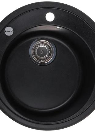 Мойка кухонная zerix zs-510r-03 черная (zx4532)