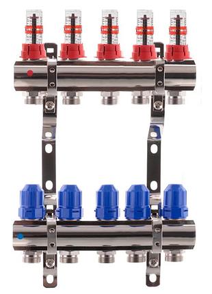 Коллекторный блок с расходомерами koer kr.1110-05 1"x5 ways (kr2642)