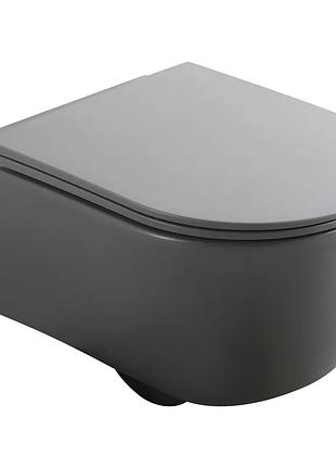 Унитаз подвесной mixxus premium topper-0303-r gray 495x370x350mm система смыва rimless (mp6657)