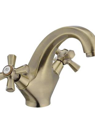 Змішувач для умивальника mixxus premium retro bronze-161 (колір бронза) (mi1650)