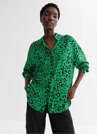 Красивая рубашка в анималистичный принт от new look 💚🖤