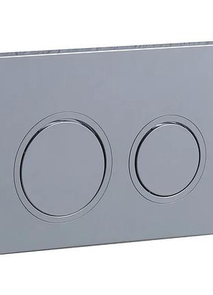 Панель смыва koer kt-0605-01 220x140x12mm пластиковая, кнопка круглая (цвет хром) (kr5317)