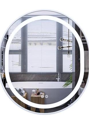 Зеркало mixxus premium ellipse mv05-80x70-reverse white с led touch, anti-fog, диммером (3-6,5kk) (mp6645)