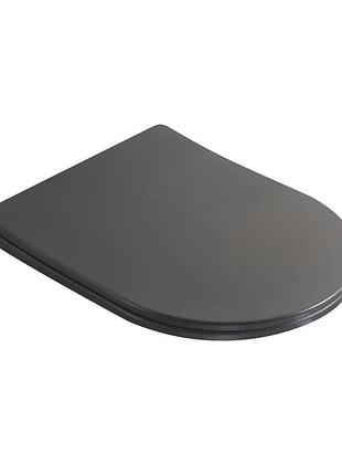 Сиденье-крышка для унитаза mixxus premium seat cover ellipse-topper-2002 gray 425х360х25mm дюропласт (mp6684)
