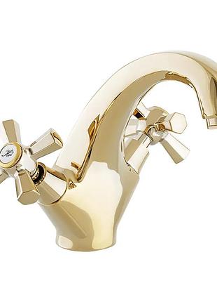Смеситель для умывальника mixxus premium retro gold-161 (mi5848)
