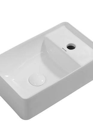 Раковина подвесная mixxus premium quadro-1201-l 430х265х135mm с отверстием под смеситель (mp6505)