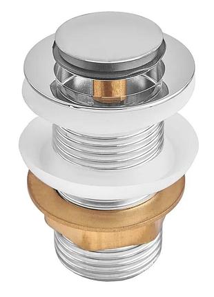 Донный клапан для раковины zerix bv-06 1 1/4'' без перелива автоматический сlick-сlack (колир хром) (zx6023)