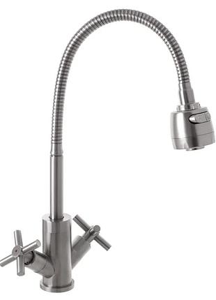 Смеситель кухонный с гибким изливом mixxus dve 011 (ss2823)