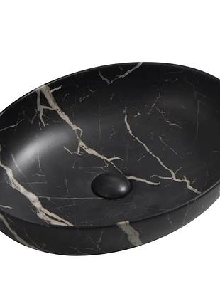 Раковина накладная mixxus premium ellipse-0102 marble 515х400х130mm (mp6552)
