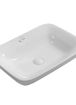 Раковина врезная на столешницу mixxus premium style-1601 590х420х180mm с переливом (mp6570)