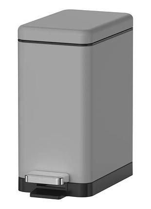 Ведро для мусора с плавным закрытием прямоугольное koer tc-010210-07 10 л цвет серый (kr5599)