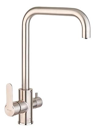Смеситель для кухни mixxus dax-021-g с нерж. стали sus304 из вых. для питьевой воды (mi6077)