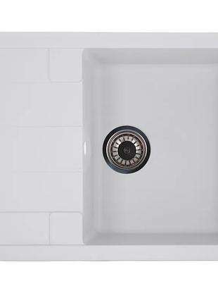 Мойка кухонная zerix zs-6550s-01 белая (zx4539)