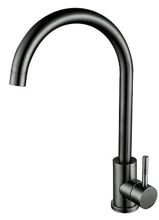 Смеситель для кухни zerix lux-011 graphite с нерж. стали sus304 (цвет графит) (zx4869)