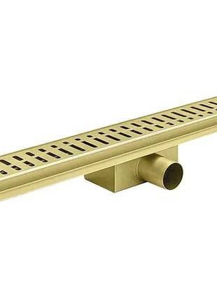 Душовий трап з нержавіючої сталі sus304 koer fd35-70x500-brushed gold (ac0716)