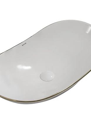 Раковина накладна mixxus premium wave-0105 edge gold 620х360х160mm (mp6557)