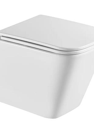 Унитаз подвесной mixxus premium quadro-0301-t3 490x340x360mm, система смыва tornado 3.0 (mp6453)