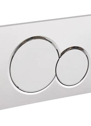 Панель смыва koer kt-0601-01 240x160x10mm пластиковая, кнопка круглая (цвет хром) (kr5174)