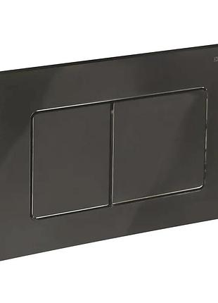Панель змиву koer kt-0602-16 240x160x10mm пластикова, кнопка квадратна (колір чорний глянцевий) (kr5182)