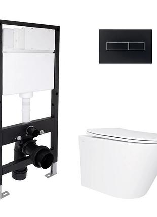 Готовое решение qtap для ванной комнаты: подвесной унитаз swan ultra quiet 485x360x320 + комплект инсталляции standard (линейная