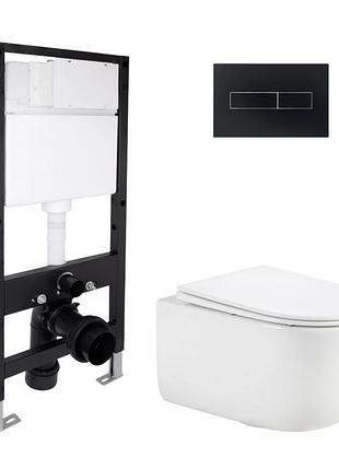 Готовое решение qtap для ванной комнаты: подвесной унитаз taurus ultra quiet 515x360x350 + комплект инсталляции standard (линейная