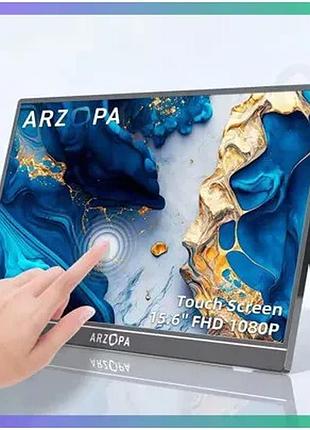 Портативный монитор arzopa a1t черный 15,6" 1920x1080 60 гц сенсорный экран для игр и работы sku_00000008097