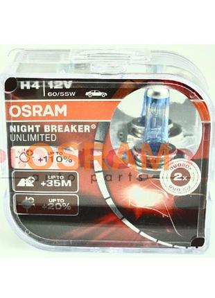 Лампа галогеновая osram night breaker unlimited +110% h-4 12v 55w (64193nbu)