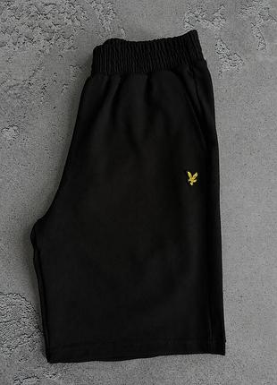 Шорты lyle & scott черные с нашивкой, шорты лайл энд скотт хлопковые на лето, базовые шорты с логотипом унисекс s