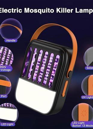 Лампа для знищення комарів bubbacare 2-в-1 з usb акумулятором 1200 маг