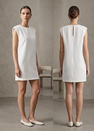 Біла мінісукня вільного крою без рукавів від zara