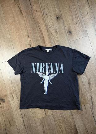 Футболка h&m nirvana in utero мерч рок кофта