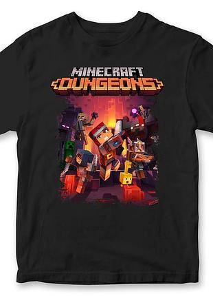 Футболка з принтом "minecraft" майнкрафт 2 чорний, xl