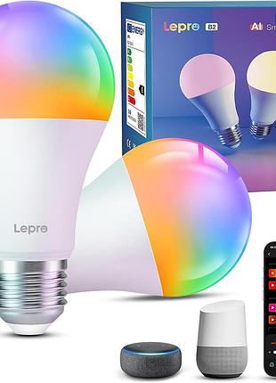 Умная лампочка lepro b2 ai e27 1100 лм rgb с синхронизацией музыки 2 шт