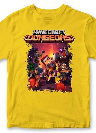 Футболка з принтом "minecraft" майнкрафт 2 жовтий, xl