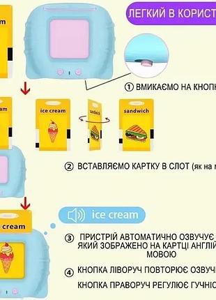 Дитячий розвивальний інтерактивний планшет із 122 картками / іграшка монтессорі для вивчення англійської мови