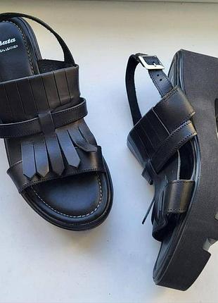 Bata leather platform sandals