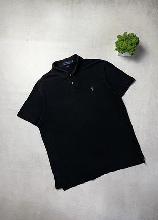Поло футболка чорна чоловіча преміальна polo ralph lauren оригінал