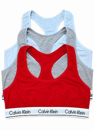 Набір жіночих топів без чашки та push-up calvin klein 3шт.